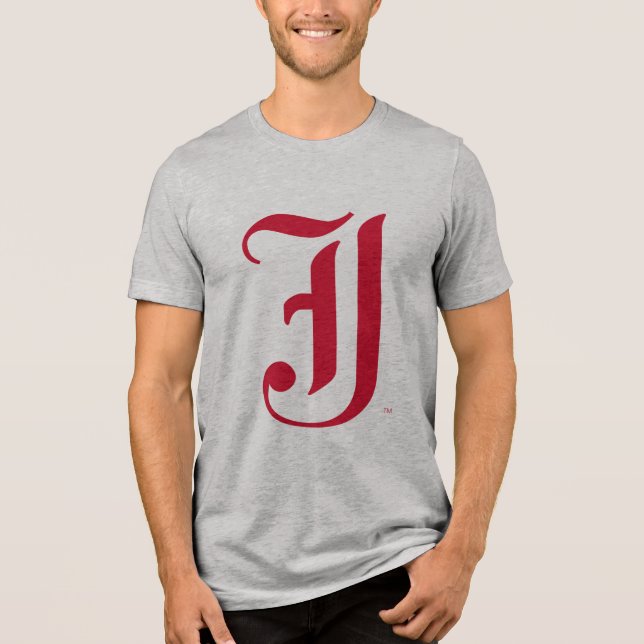 Camiseta Triblenda Letra JSU clásica de la Universidad Estatal de Jac (Anverso)