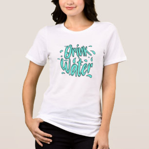 Camiseta Triblenda Letras a mano de beber agua