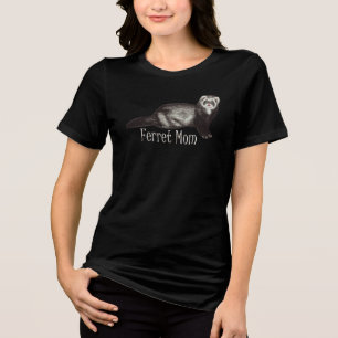 Camiseta Triblenda Letras blancas de mamá Ferret con ferreta de fundi
