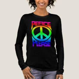 Camiseta Triblenda Letrero de Arcoíris de Paz Por Favor