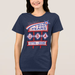 Camiseta Triblenda Letrero de marquesina del 250 aniversario Retro US
