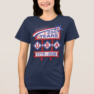 Camiseta Triblenda Letrero de marquesina del 250 aniversario Retro US
