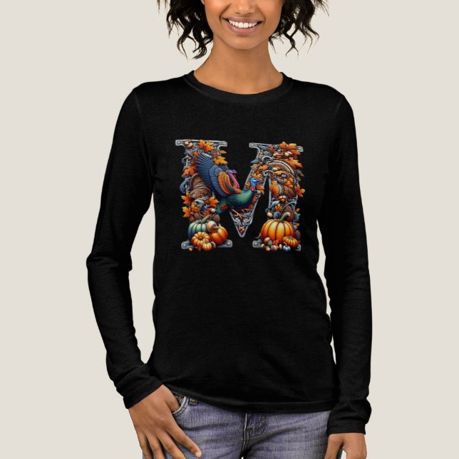 Camiseta Triblenda Letter m by Thanksgiving style  (Anverso)
