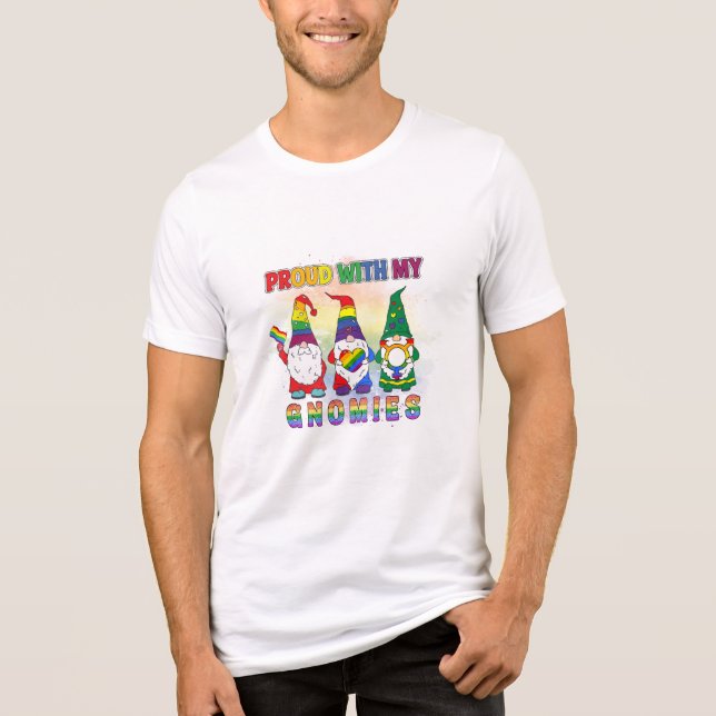 Camiseta Triblenda LGBT Orgulloso de mis gnomos (Anverso)