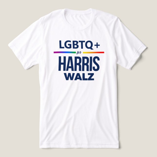 Camiseta Triblenda LGBTQ+ para Harris Walz (Diseño delantero )