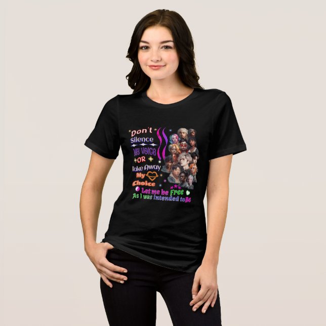 Camiseta Triblenda Libertad de expresión T-Shirt/Choice/Derechos Huma (Anverso Completo)