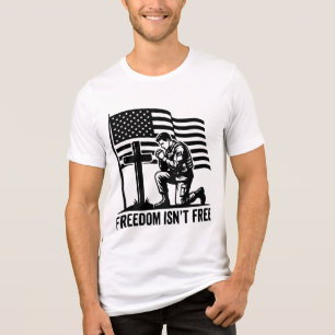 Camiseta Triblenda Libertad No Es Gratuita Soldado De Rodillas Patrió