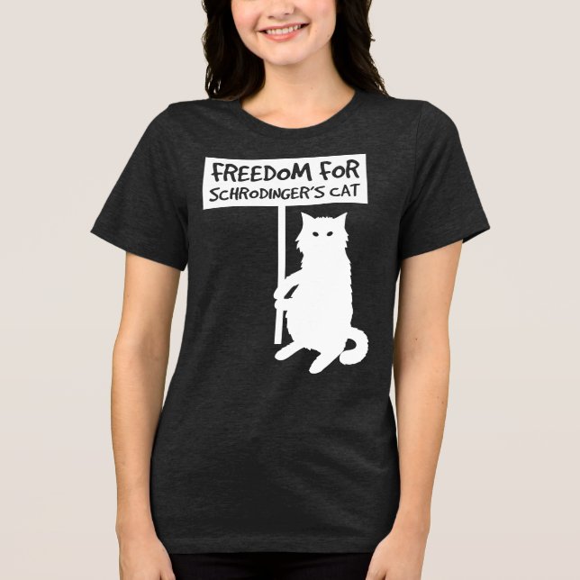 Camiseta Triblenda Libertad para el gato de Schrodinger (Anverso)