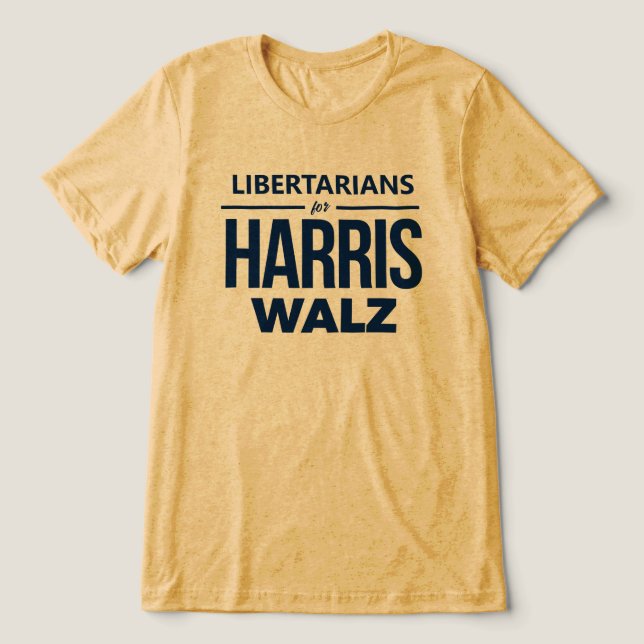 Camiseta Triblenda LIbertarianos para Harris Walz (Diseño delantero )