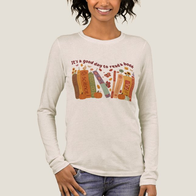 Camiseta Triblenda Libro de libros Amantes de las camisetas, calabaza (Anverso)