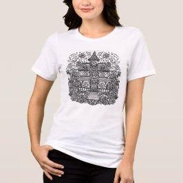 Camiseta Triblenda Libro para colorear Mandala de Casa Embrujada