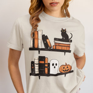 Camiseta Triblenda Libros de Halloween en Estante Entusiasta de la Le