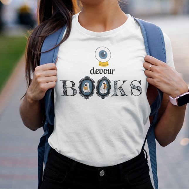 Camiseta Triblenda Libros devores de "Ojo" - Leyendo fantasmas (This item is for display purposes only to illustrate the design element. )