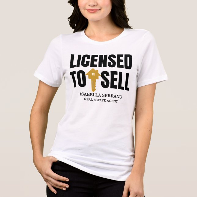 Camiseta Triblenda Licencia Inmobiliaria Moderna Para Vender (Anverso)