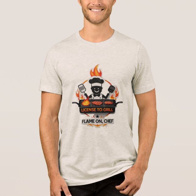 Camiseta Triblenda Licencia para Grill - Encender, Chef Tee (Anverso)
