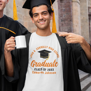 Camiseta Triblenda Licenciada Naranja Escuela Personalizada Graduació