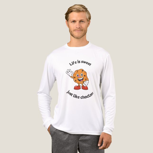 Camiseta Triblenda Life Happens, Chocolate Helps  (Anverso Completo)