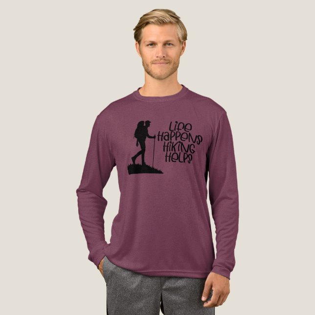 Camiseta Triblenda Life Happens Hiking Helps, Funny Hiking (Anverso Completo)
