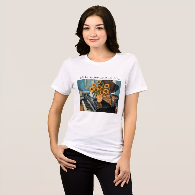 Camiseta Triblenda Life is better with a piano - beautiful art! (Anverso Completo)