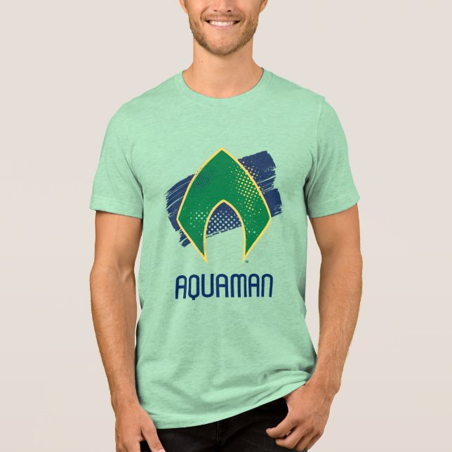 Camiseta Triblenda Liga de la Justicia | Símbolo de brocha y alfónimo (Anverso)