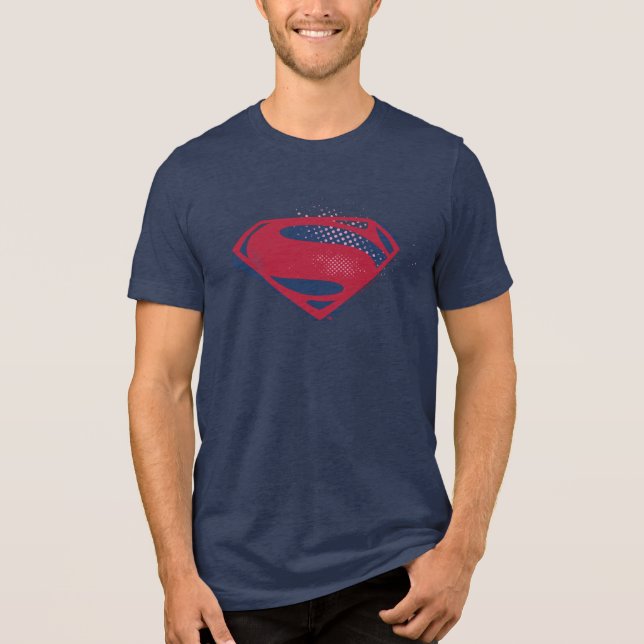 Camiseta Triblenda Liga de la Justicia | Símbolo de Superman de broch (Anverso)