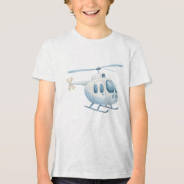 Camiseta Triblenda Light Blue Watercolor Modern Helicopter