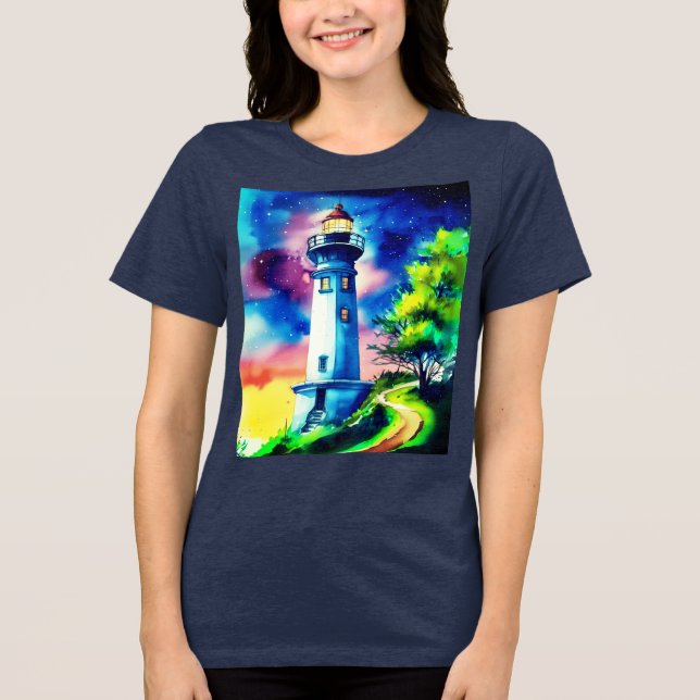 Camiseta Triblenda Lighthouse Under a Starry Sky (Anverso)
