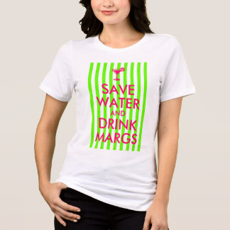 Camiseta Triblenda Lima Raya Rosa Caliente Ahorra Agua y Bebe Margs