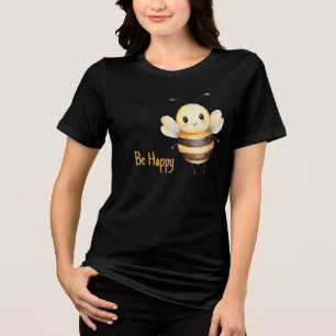 Camiseta Triblenda Linda Abeja Amarilla Negra Sé Feliz