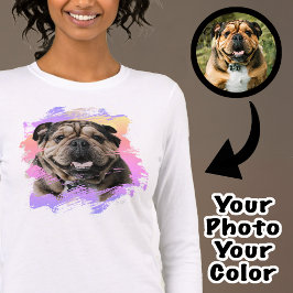 Camiseta Triblenda Linda y Única Bulldog o Tu Foto Grunge Mamá Perro
