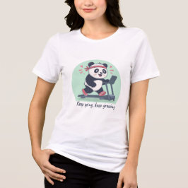 Camiseta Triblenda Lindo Panda Motivacional en Cinta de Correr