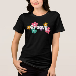 Camiseta Triblenda Lindo Retro Groovy Daisy Flower Power de los 70