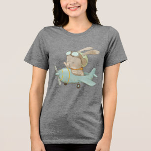 Camiseta Triblenda lindos conejitos en el casco de un piloto