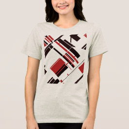 Camiseta Triblenda Líneas de formas diagonales rojas negras MCM Aspec