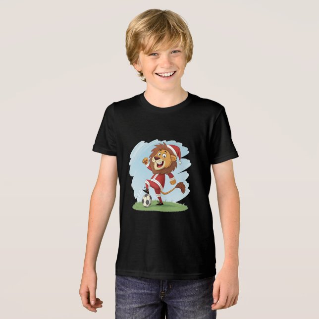 Camiseta Triblenda Lion in Christmas costume and soccer ball (Anverso Completo)