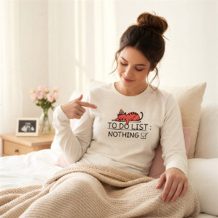 Camiseta Triblenda Lista de tareas divertida: Nada Gato Mamá Embaraza