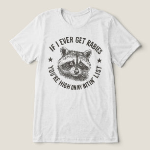 Camiseta Triblenda Lista Divertida de Mapaches con Rabia Mordiendo