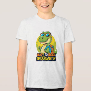 Camiseta Triblenda Listo Para Rock Kinder Cute Dinosaur Niños