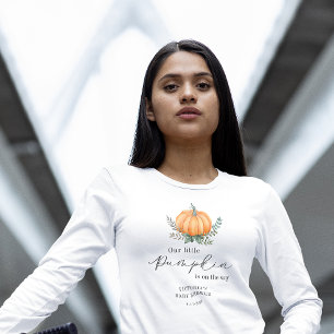 Camiseta Triblenda Little Pumpkin está en camino Fiesta de Baby Showe