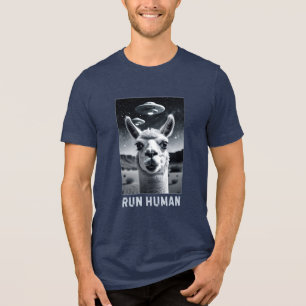 Camiseta Triblenda Llama Selfie OVNI Fun Quirky Art