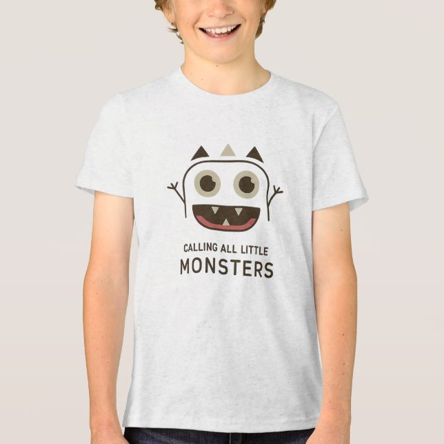 Camiseta Triblenda Llamar a todos los pequeños monstruos a Halloween (Anverso)
