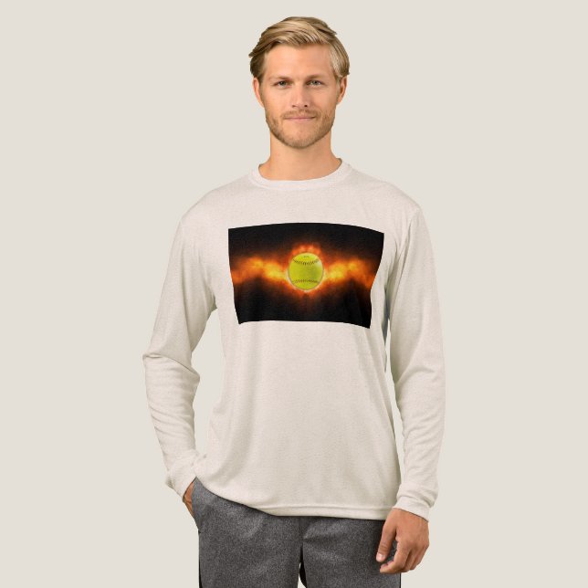 Camiseta Triblenda Llamas de baloncesto de softball amarillo de Slipp (Anverso Completo)