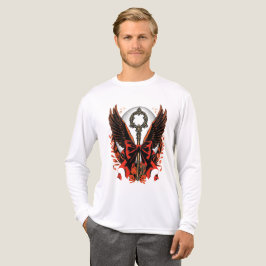 Camiseta Triblenda Llave de vaca de terciopelo gótico con alas y luna