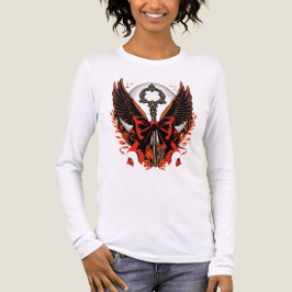 Camiseta Triblenda Llave de vaca de terciopelo gótico con alas y luna