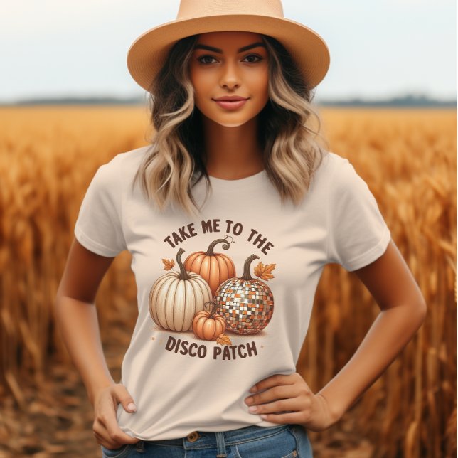 Camiseta Triblenda Llévame a la discoteca Parche, damas de la cascada (Take me to the Disco Patch watercolor fall ladies Tri-Blend Shirt)