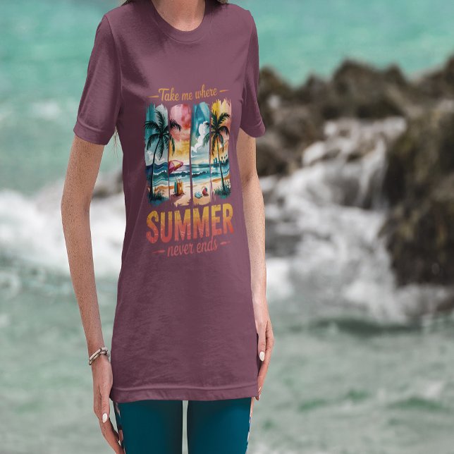 Camiseta Triblenda Llévame donde el verano nunca termina (Take Me Where Summer Never Ends Tri-Blend Shirt)