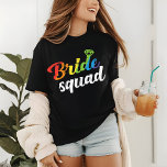 Camiseta Triblenda Lluvia lesbiana gay Boda de escuadrón de novias<br><div class="desc">La Boda LGBT Pride Bride Squad lesbiana gay Rainbow Tri-Blend Shirt presenta un moderno diseño temático LGBT con el texto "Bride Squad" en tipografía de arco iris acentuado con un diamante. Perfecto para fiestas de novias, damas de honor y más. Creado por Evco Studio www.zazzle.com/store/evcostudio #boda #engagement #lgbtwedding #bridesquad #LGBT...</div>