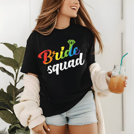 Camiseta Triblenda Lluvia lesbiana gay Boda de escuadrón de novias