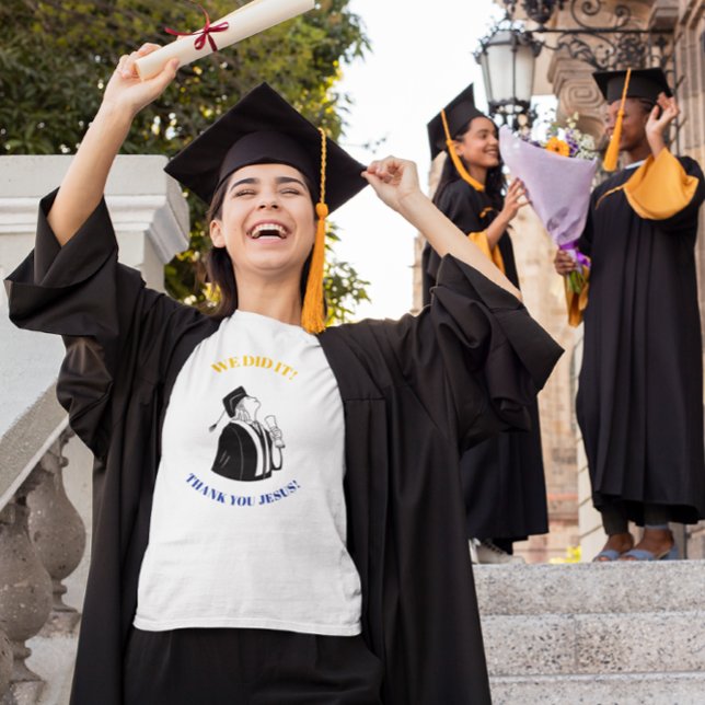 CAMISETA TRIBLENDA ¡LO HICIMOS! ¡GRACIAS JESÚS! GRADUACIÓN (Subido por el creador)