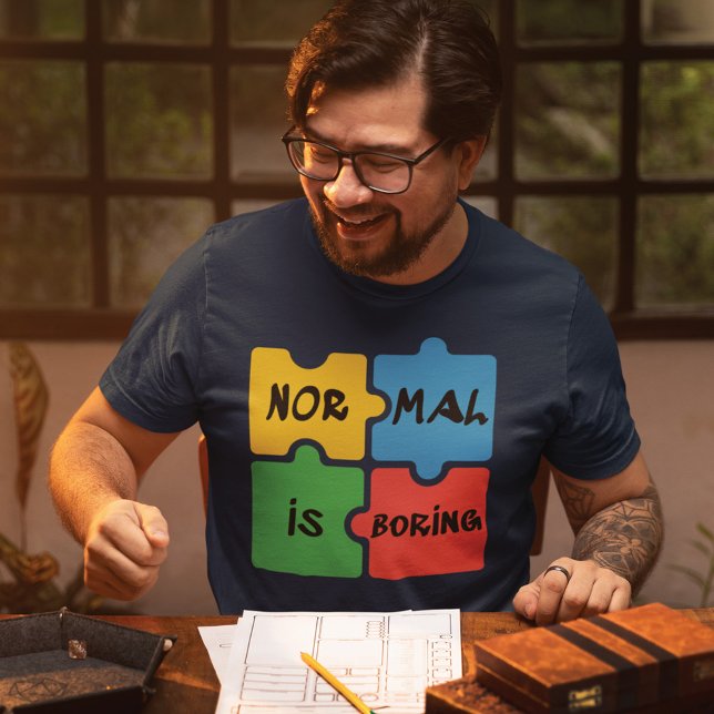 Camiseta Triblenda Lo normal es aburrir la conciencia sobre el autism (Normal is Boring Autism Awareness Puzzles T-shirt)